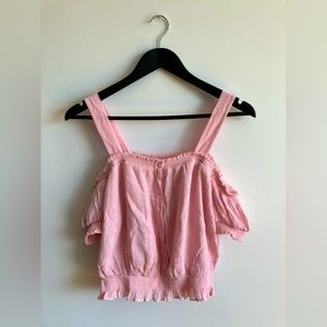 Pink Off-Shoulders Summer Shirt | Size S-M